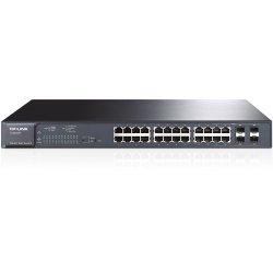 TP-LINK TL-SG2424P 24-Port Gigabit Smart PoE Switch with 4 Combo SFP Slots, 24 POE Ports, 802.3at/af Compliant, Up to 180W Power Supply