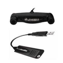 Andrea Electronics USB-MA USB Sound Card with Noise Reduction Technology + Andrea 2S Array Microphone C1-1024200-1