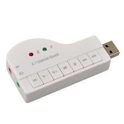 Generic USB 2.0 HiFi Magic Voice 8.1 Channel 3D Virtual Audio Sound Card Adapter PC -White