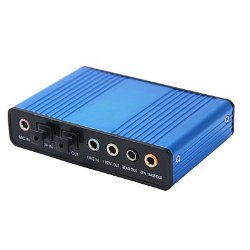 HDE 6 Channel 5.1 Surround Sound USB 2.0 External Optical Audio Sound Card Adapter for PC Laptop