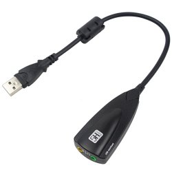 niceeshop(TM) Steel Series 5Hv2 Virtual 7.1 Channel External USB 2.0 Sound Card,Black