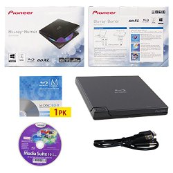 Pioneer 6X Slim Portable USB 3.0 BD/DVD/CD Burner Support BDXL External Blu-Ray Writer in Retail Box