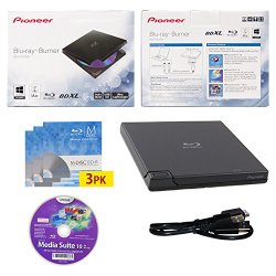Pioneer BDR-XD05B 6X Slim Portable Blu-ray CD DVD External Writer Drive in Retail Box