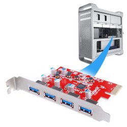 Inateck 4 Ports PCI-E to USB 3.0 Expansion Card for Mac Pro