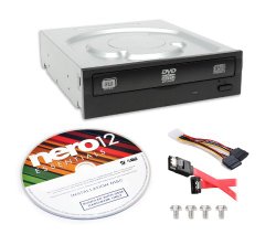 Lite-On Super AllWrite IHAS124-04-KIT 24X DVD+/-RW Dual Layer Burner + Nero 12 Essentials Burning Software + Sata Cable Kit