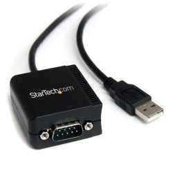 StarTech.com 1 Port FTDI USB to Serial RS232 Adapter Cable with COM Retention ICUSB2321F (Black)