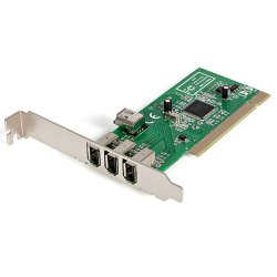 StarTech.com 4 port PCI 1394a FireWire Adapter Card – 3 External 1 Internal