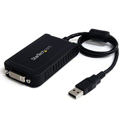 StarTech.com USB to DVI External Video Card Multi Monitor Adapter with 1920×1200 Graphics Cards USB2DVIE3 (Black)