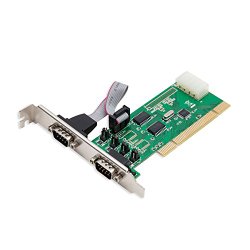 Syba 2 Port DB9 RS-232 Serial PCI Controller Card WCH351 Chipset SD-PCI15039 Green
