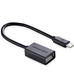 Ugreen Micro USB 2.0 OTG Cable On The Go Adapter Male Micro USB to Female USB for Samusung S6 S5 Android Windows Smart Phones Tablets with OTG Function 6 Inch Black