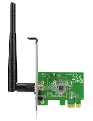 ASUS (PCE-N10) Wireless-N Network Adapter (150Mbps Transmit / 150Mbps Receive) with PCI-E Interface, Include Full Height and Low Profile bracket, WPS Button Support