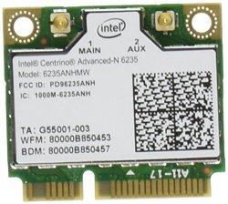 Intel Network 6235AN.HMWWB Centrino WiFi Card Half Mini PCI Express Advanced-N 6235 Dual Band Bluetooth