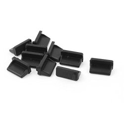Silicone USB Port Cover Anti Dust Protector for Female End 10Pcs Black