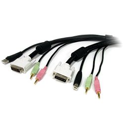 StarTech 6-Feet 4-in-1 USB DVI KVM Cable with Audio and Microphone (USBDVI4N1A6)