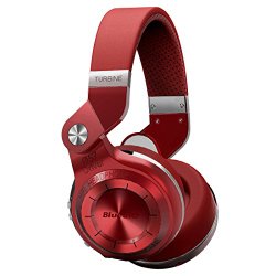 Bluedio T2s Bluetooth Wireless Stereo Headphones with Microphone, 57mm Drivers, 195° Rotary Folding , Hurricane Series, Red