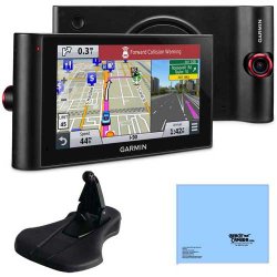 Garmin nuviCam LMTHD 6″ GPS Navigation System with Built-in Dashcam, Maps & HD Traffic (010-01378-01) Bundle with Garmin Portable Friction Mount and Cleaning Cloth