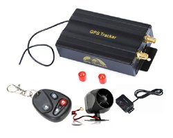 GPS103B+remote control+shake sensor+siren gps vehicle tracker quad band real time