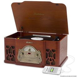 Electrohome Wellington Record Player Retro Vinyl Turntable Real Wood Stereo System (EANOS502)