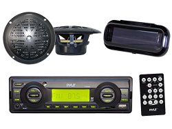 Indash Marine Radio 200W SD Card USB Input 4″ Black Round Speakers Stereo Cover