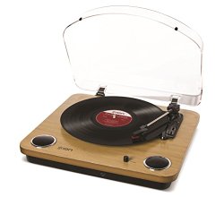 Ion Audio Max LP 3-Speed Belt Drive Wooden DJ Turntable with Built-In Speakers