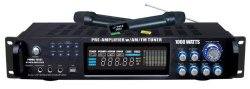 Pyle PWMA1003T 1000W Hybrid Pre Amplifier with AM/FM Tuner/USB/Dual Wireless Mic