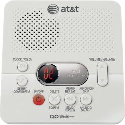 AT&T 1740 Digital Answering System with Time and Day Stamp, White