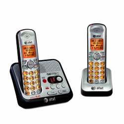 AT&T EL52200 DECT 6.0 Cordless Phone with Answering System and Caller ID/Call Waiting, 2 Handsets, Silver/Black