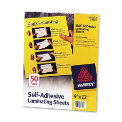 Avery Self-Adhesive Laminating Sheets, 9 x 12 Inches, Box of 50 (73601)