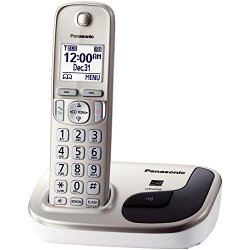 Panasonic KX-TGD210N DECT 6.0 1.9 GHz Expandable Digital Cordless Phone with 1 Handset, Champagne Gold