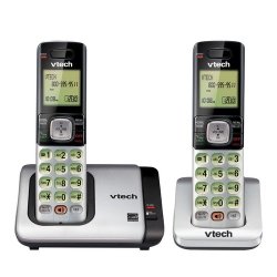 VTech CS6719-2 DECT 6.0 Phone with Caller ID/Call Waiting, Silver/Black with 2 Cordless Handsets