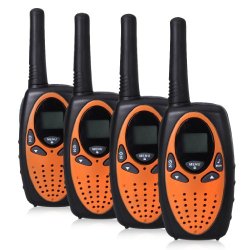 22-Channel FRS/GMRS Two-Way Radios Handheld 3000M Range Walkie Talkies for Outdoor Adventures, 4 Packs -Orange