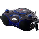 Axess PB2704-BL Portable MP3/CD Boombox with AM/FM Stereo, USB, SD, MMC, AUX Inputs (Blue)