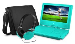 Ematic EPD909TL 9-Inch Portable DVD Player with Matching Headphones and Bag (Teal)