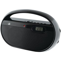 GPX, Inc. R602B Portable AM/FM Radio with Digital Clock and Line Input (Black)