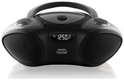 iLive Boombox Bluetooth Speaker with CD Player and FM Radio (Black)