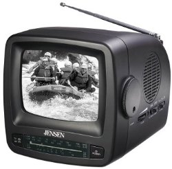 Jensen J53-BWR 5″ Portable Black & White Television AM/FM Radio