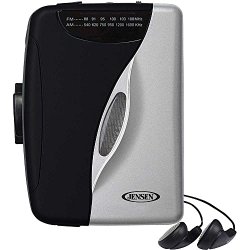 Jensen Portable Compact Lightweight Slim Design Stereo AM/FM Radio Cassette Player