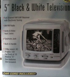 Living Solutions 5″ Black & White Television