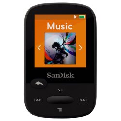 SanDisk Clip Sport 4GB MP3 Player, Black With LCD Screen and MicroSDHC Card Slot- SDMX24-004G-G46K
