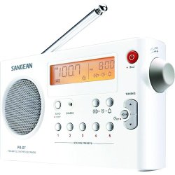 Sangean PR-D7 AM/FM Digital Rechargeable Portable Radio – White