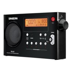 Sangean PR-D7 BK AM/FM Digital Rechargeable Portable Radio – Black