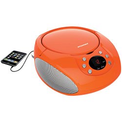 Sylvania Portable CD Boombox with AM/FM Radio (Orange)