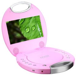 Sylvania SDVD7046 7-Inch Portable DVD Player with Integrated Handle (Pink)