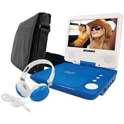 Sylvania SDVD7060-Combo-Blue 7-Inch Portable DVD Player Bundle with Matching Oversize Headphones and Deluxe Travel Bag (Blue)