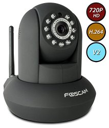 Foscam FI9821W V2 Megapixel HD 1280 x 720p H.264 Wireless/Wired Pan/Tilt IP Camera with IR-Cut Filter