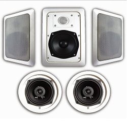 Acoustic Audio HT-55 5.1 Home Theater Speaker System (White, 5)