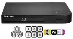 SAMSUNG BDF-5700 (Compact 12W” x 2H” x 8D”) WI-FI All Zone Multi Region DVD Blu ray Player – 100~240V 50/60Hz, 1 USB, 1 HDMI, 1 COAX, 1 ETHERNET + 6 Feet HDMI Cable Bundle