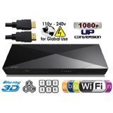 Sony S5200 2D/3D Blu Ray and DVD Player with Wifi, US and EU Connectors, and 6ft HDMI Cable (Bundle)