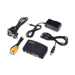 TV RCA AV S-video In to PC VGA LCD CRT Out Converter Adapter Switch Box