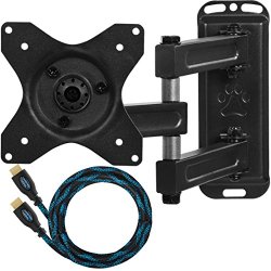 Cheetah Mounts ALAMB TV Monitor Wall Mount, for 12 to 24″ Displays up to 40 Lbs, Includes a Twisted Veins 10 Foot HDMI cable